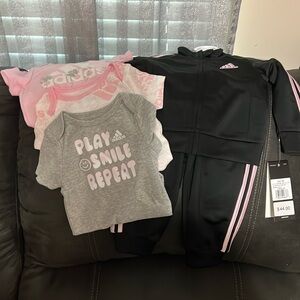NWT. Baby Girl size 9 months Adidas Bundle